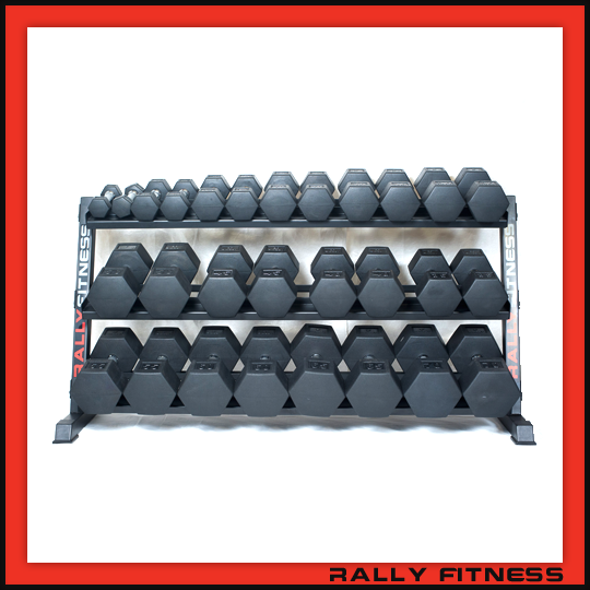 3 Tier Hex Dumbell Rack Full