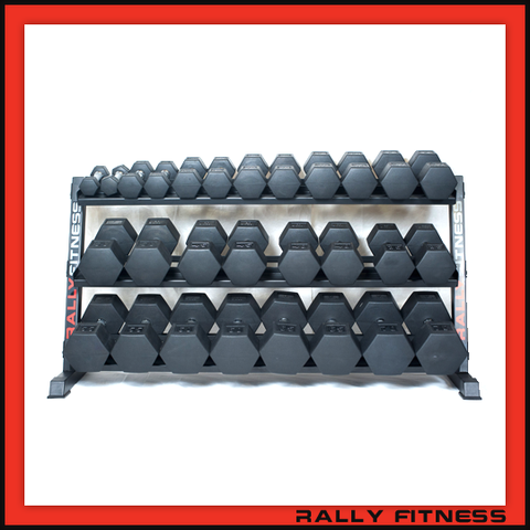 3 Tier Hex Dumbell Rack Full